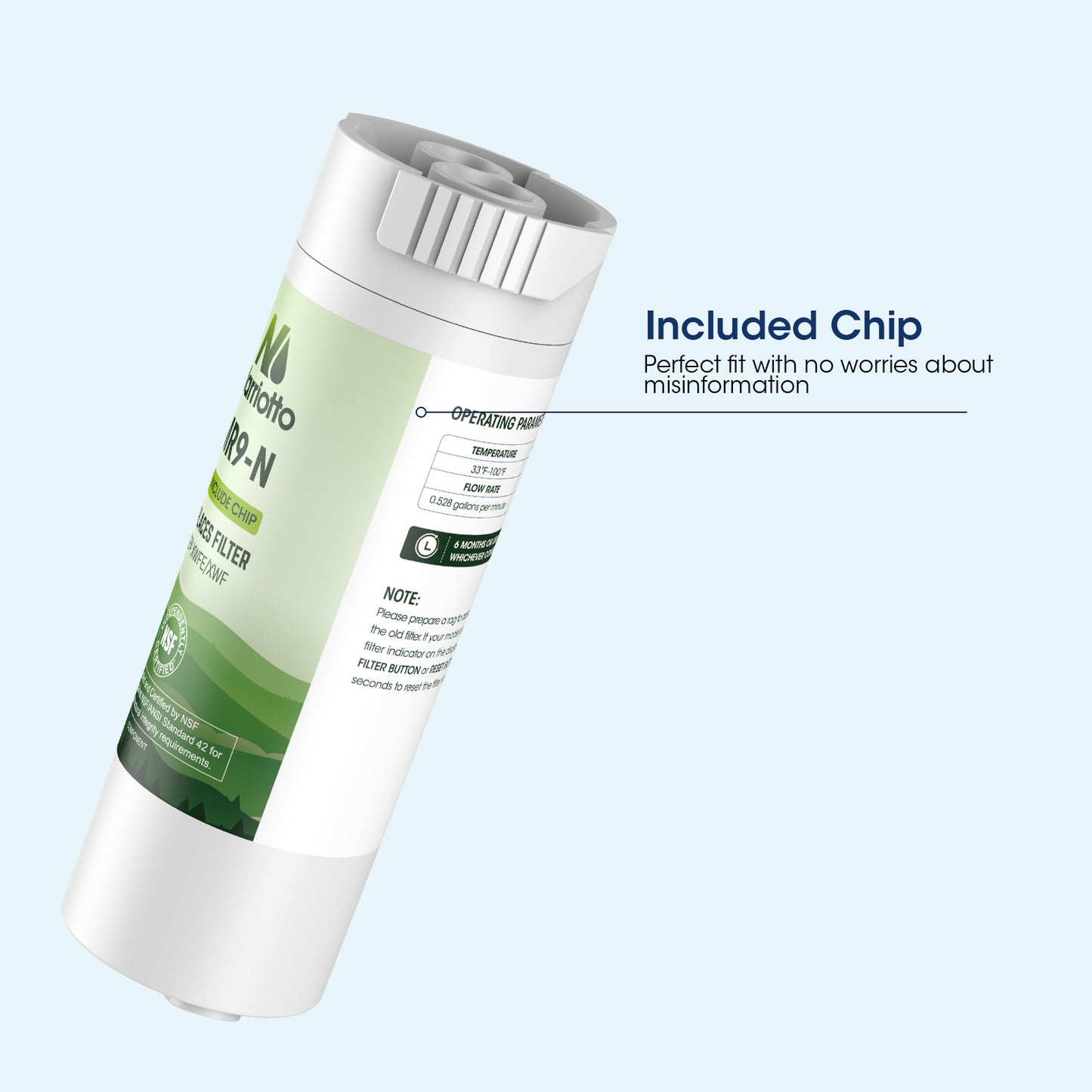 MARRIOTTO Water Filter Compatible with XWFE (Built-in CHIP), Replacement for GE XWFE