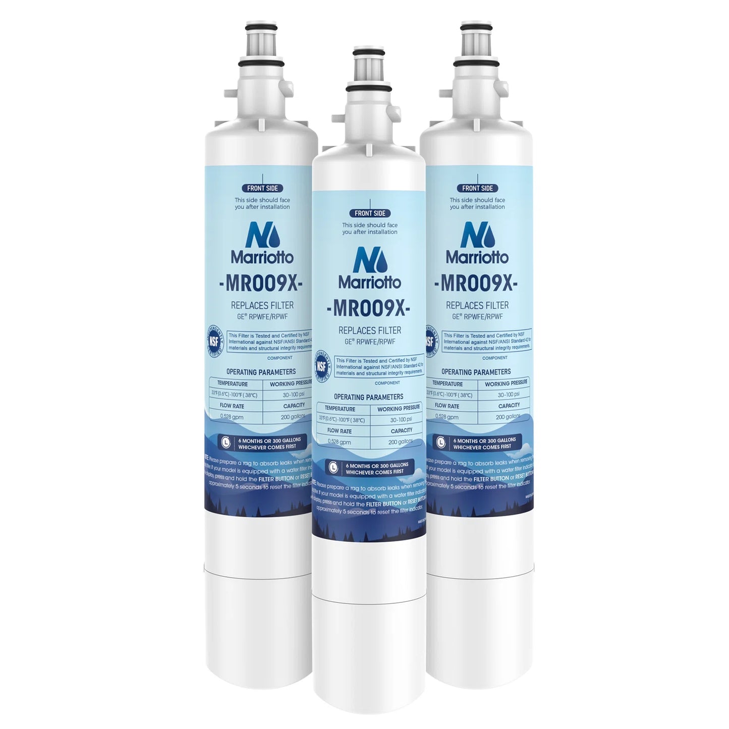 MARRIOTTO Replacement for GE RPWFE, RPWF (Built-in CHIP) Refrigerator Water Filter