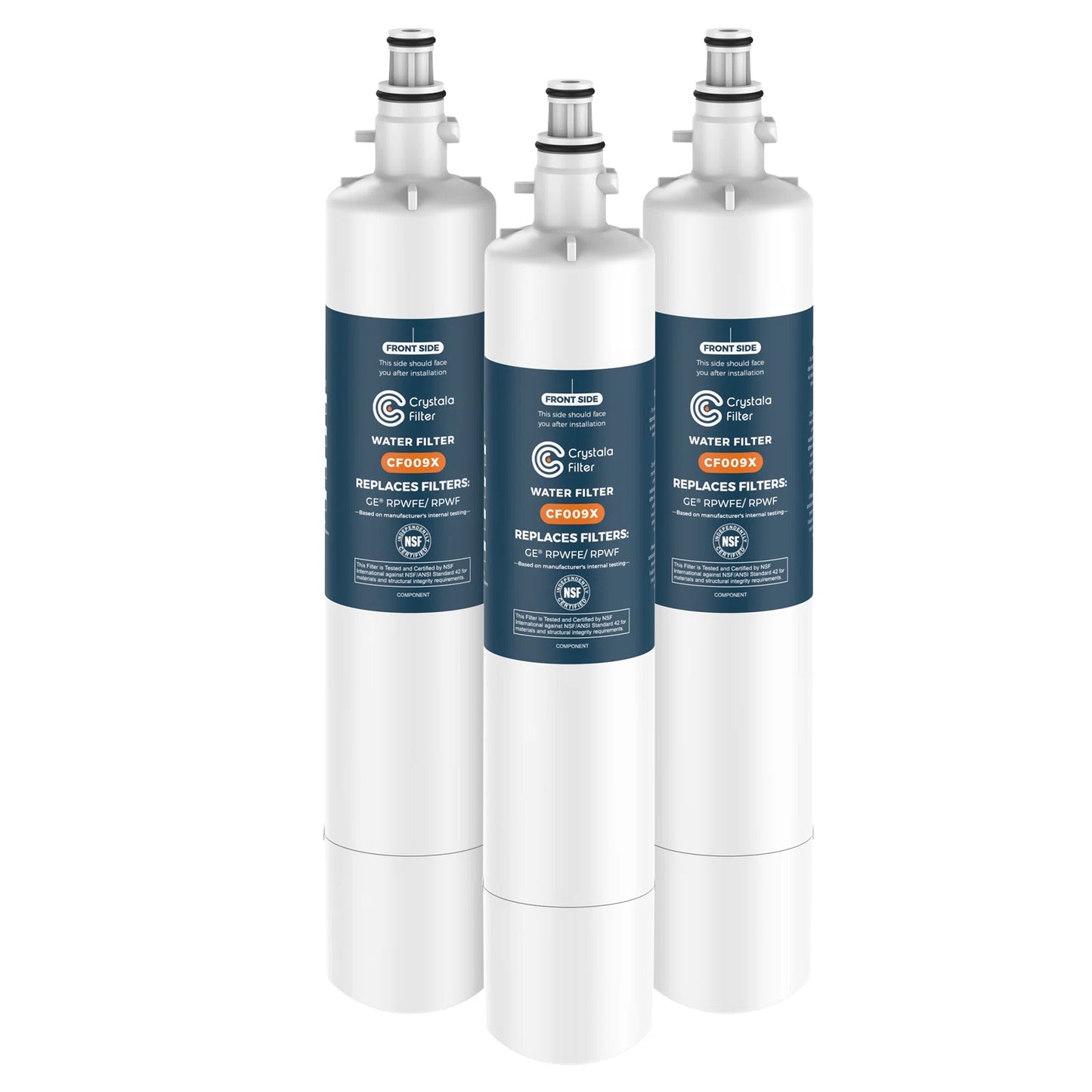 Crystala Filters Replacement for GE RPWFE, RPWF (with CHIP) Refrigerator Water Filter