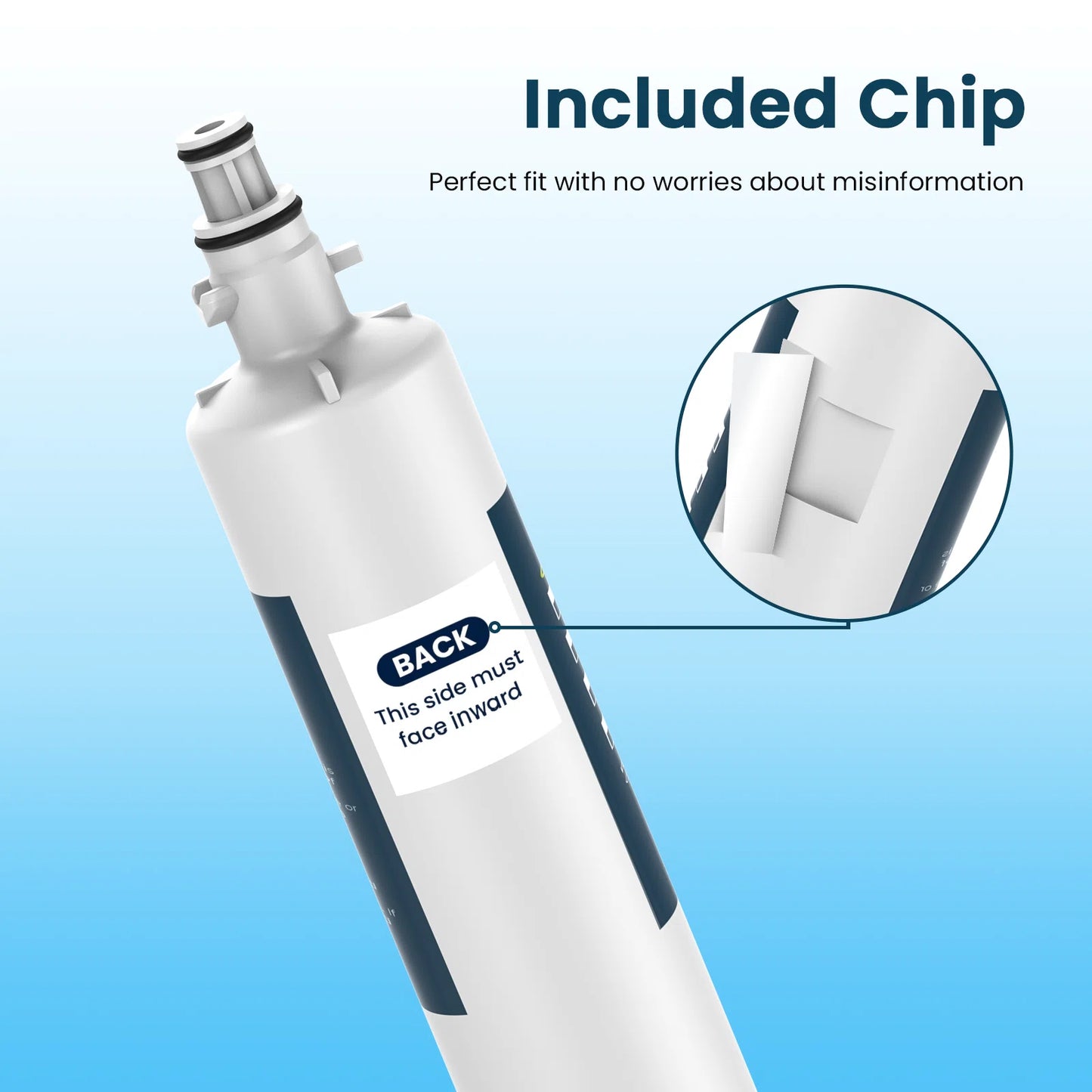 Crystala Filters Replacement for GE RPWFE, RPWF (with CHIP) Refrigerator Water Filter
