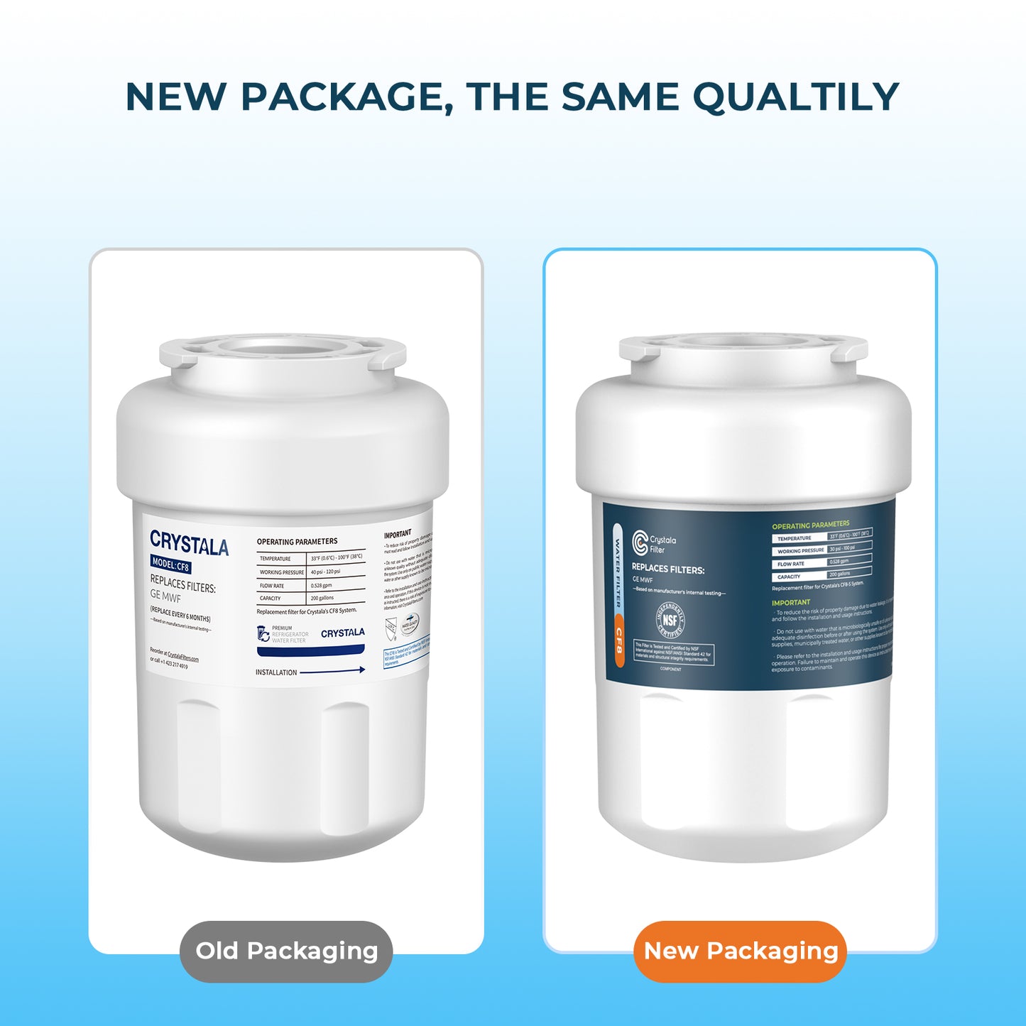 Replacement GE MWF, MWFP, FMG-1, Kenmore 46-9991 by Crystala Filters