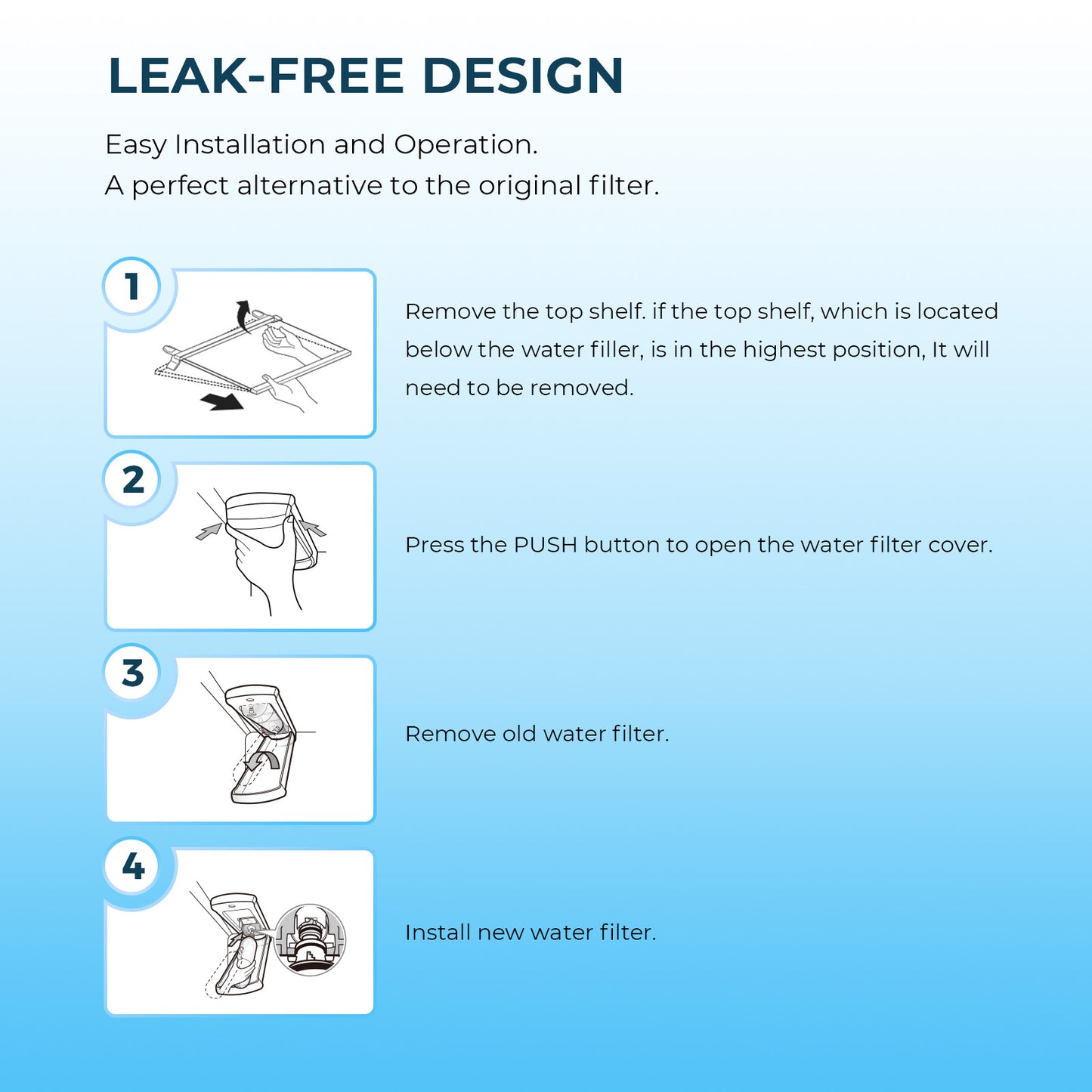 Crystalafilter LT1000PC Replacement Water Filter, Compatible with LG ADQ747935