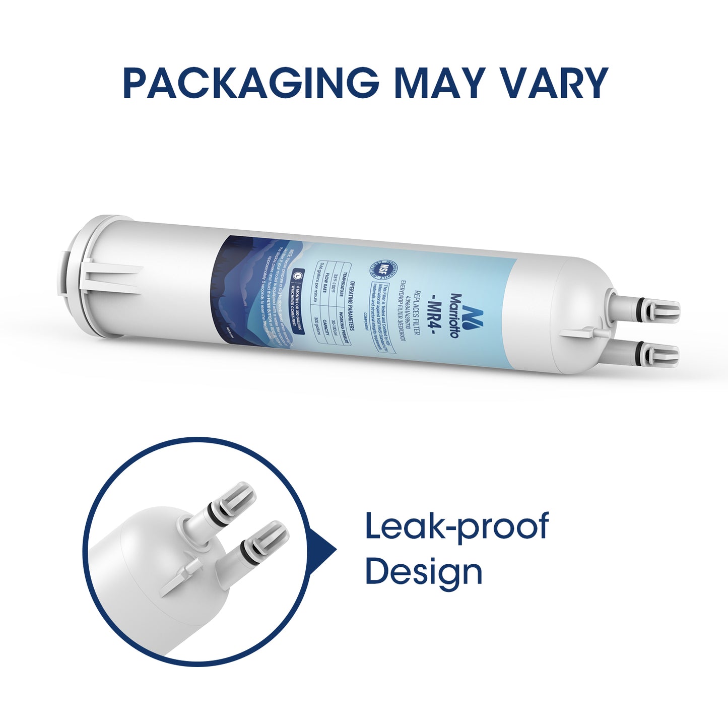 MRW4 Refrigerator Water Filter Compatible with EDR3RXD1, 4396841, 4396710, Filter 3