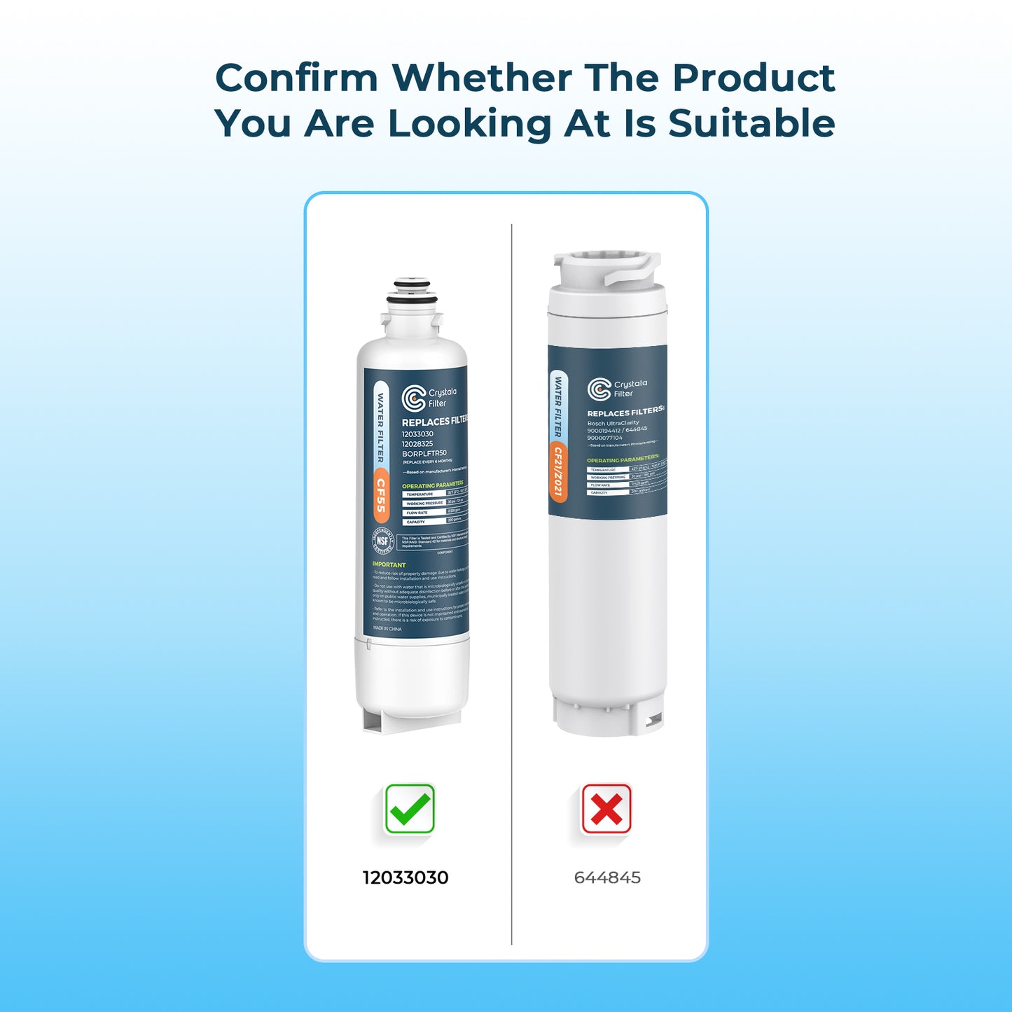 Replacement for Bosch 11025825 Ultra Clarity Pro Refrigerator Water Filter BORPLFTR50