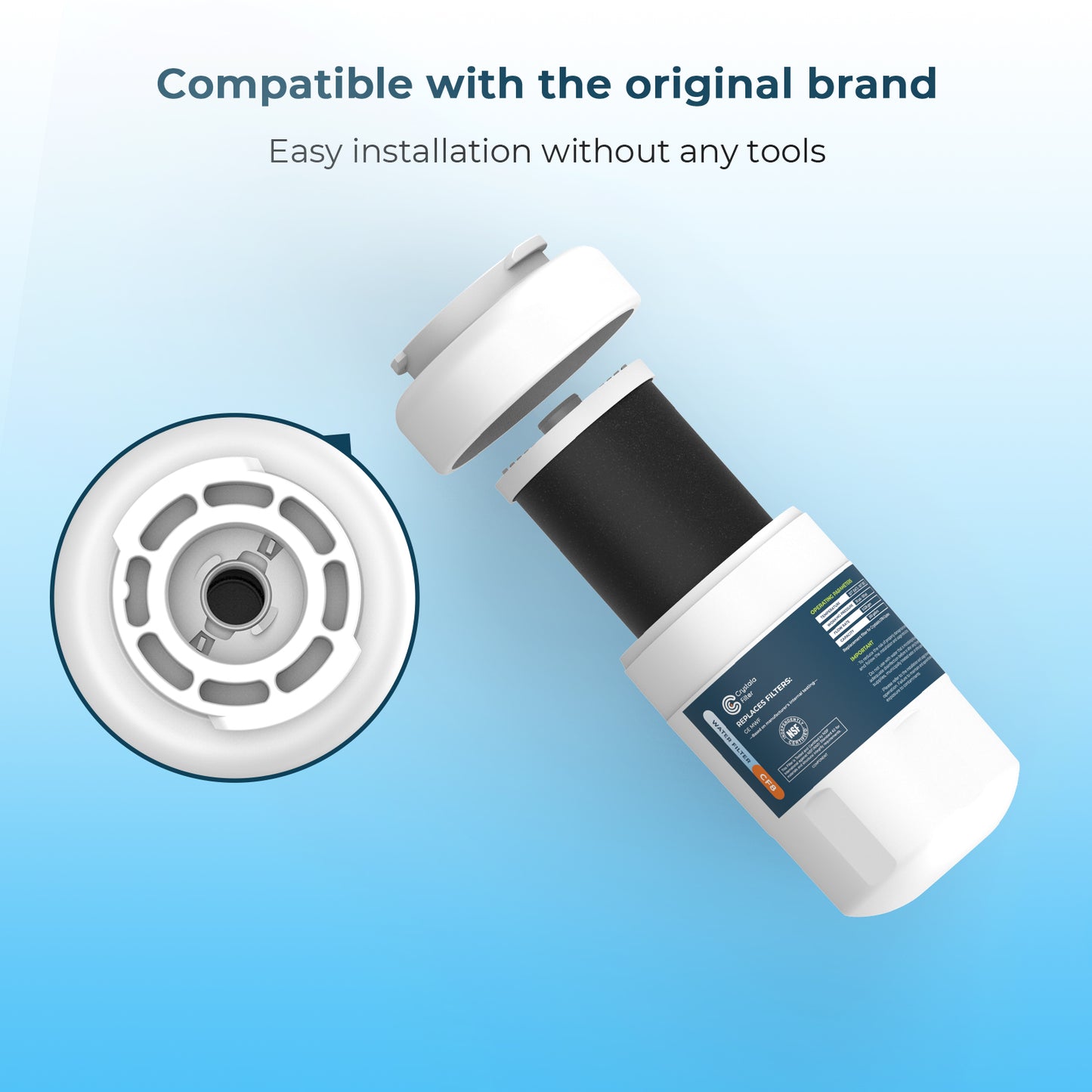 DESENRUIS Filtro dell'acqua di ricambio compatibile con GE MWF DESENRUIS Filtro dell'acqua di ricambio compatibile con GE MWF