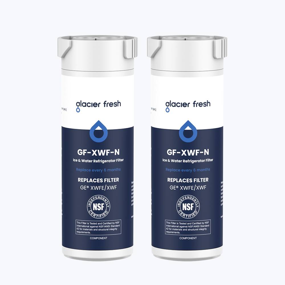 Glacierfresh XWFE Water Filter Compatible with GE Refrigerator(with chip)