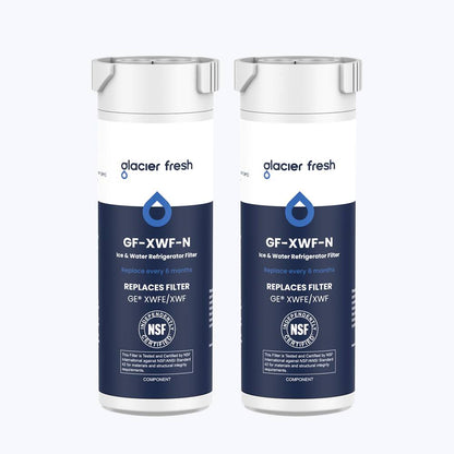 Glacierfresh XWFE Water Filter Compatible with GE Refrigerator(with chip)