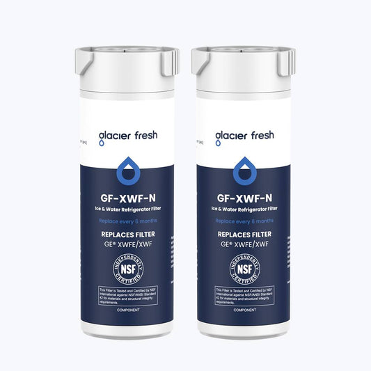 Glacierfresh XWFE Water Filter Compatible with GE Refrigerator(with chip)