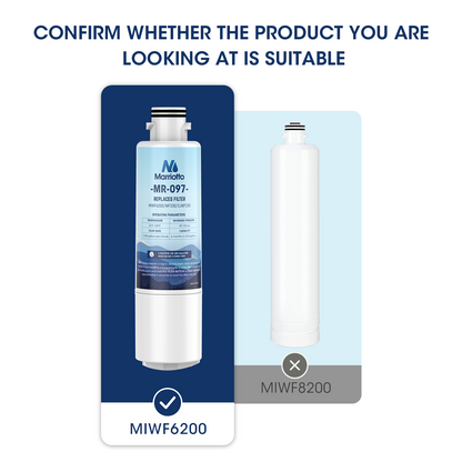 MIWF6200 Water Filter Compatible with Midea French Door and Side-by-side Refrigerators,Sharp SJWF200,SJG2254FS