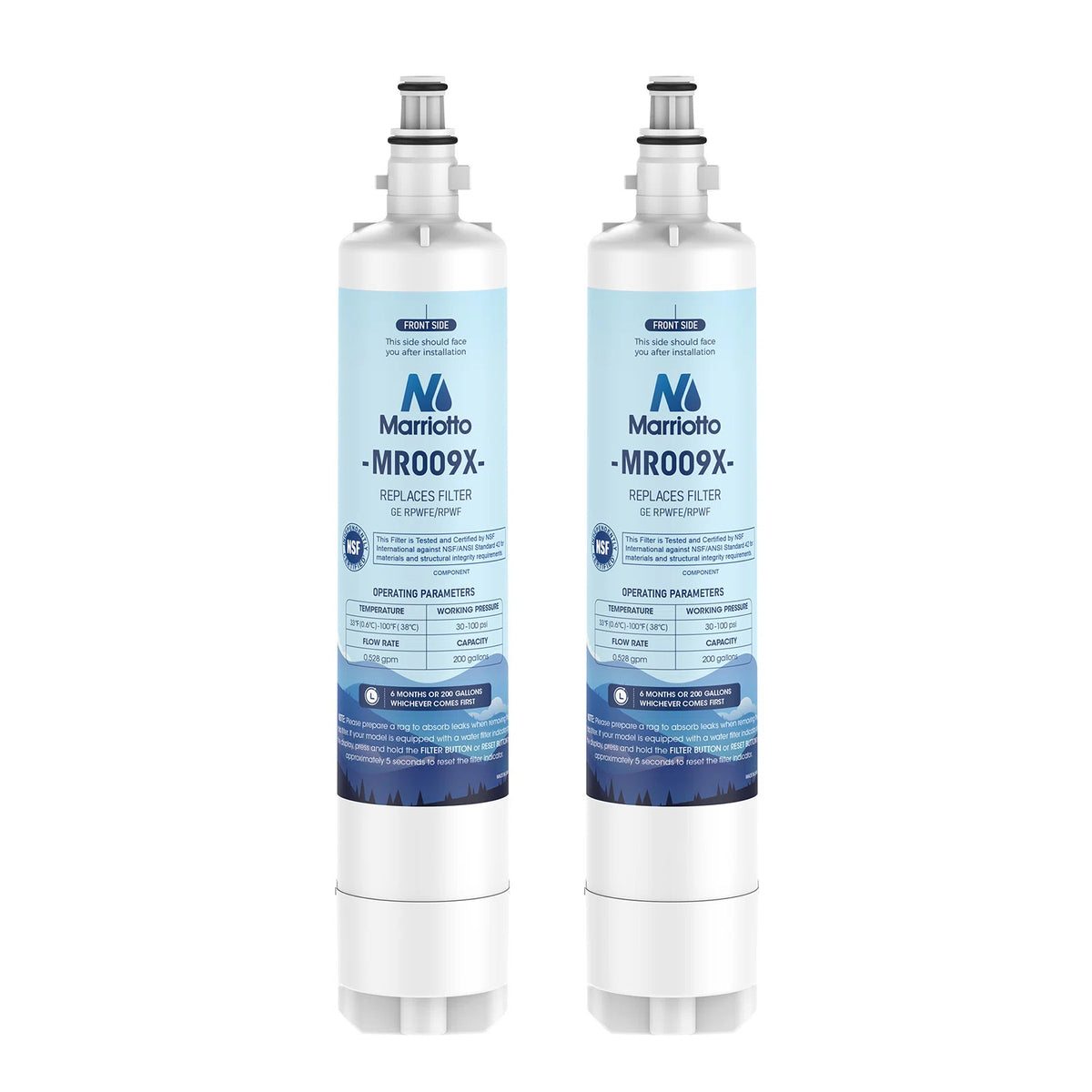 MARRIOTTO Replacement for GE RPWFE, RPWF (Built-in CHIP) Refrigerator Water Filter